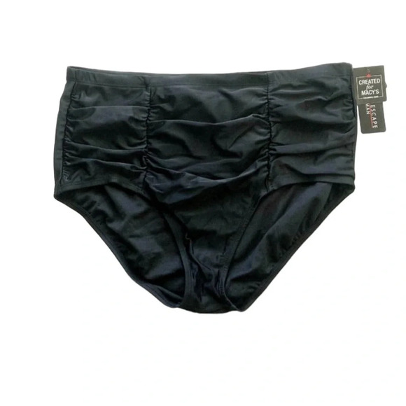 NWT Island Escape Plus Size Swim Bottoms Women's Black High Waist Size 24W - Picture 3 of 9
